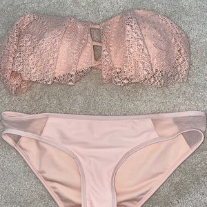 Target peach mesh women’s bikini top & bottom